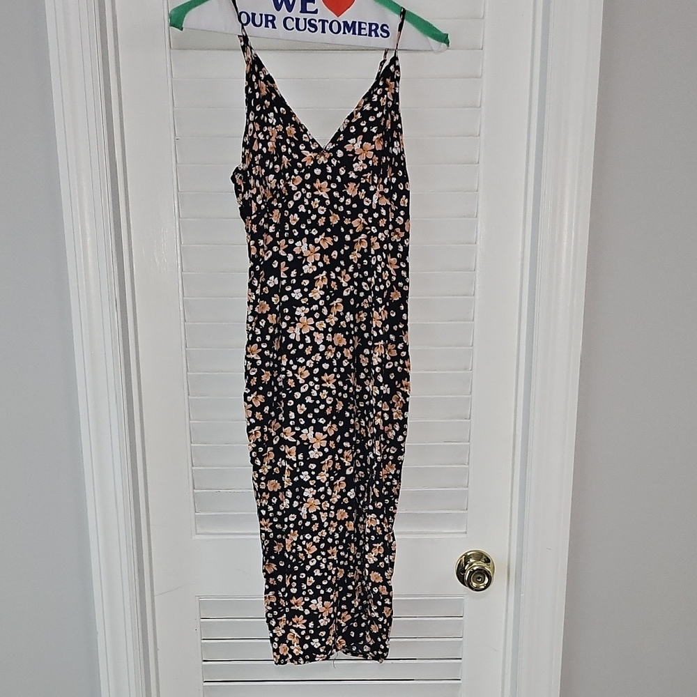 Floral Black and Pink Women's Dress